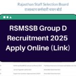 RSMSSB Group D Recruitment 2025 – rssb.rajasthan.gov.in Sakari Result Notification & Apply Online